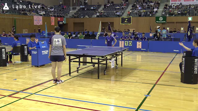 山本 真由 同志社大学 対 梅村 優香 中央大学 令和元年度 第回 全日本大学総合卓球選手権大会 団体の部 女子 第２戦 Labolive
