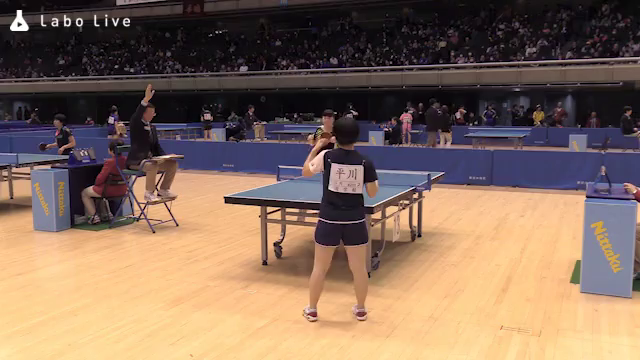 阿久根あかり (双葉卓球クラブ) 対 平川 咲 (遊学館高) - 第70回 東京卓球選手権大会 女子ジュニア 2回戦  26-230 | LaboLive